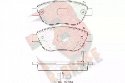R BRAKE rb1809 -  Комплект тормозных колодок, дисковый тормоз